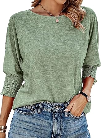 Dokotoo Women's 2025 Fashion Tops 3/4 Sleeve
