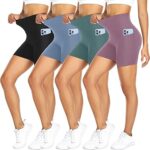 FULLSOFT 4 Pack Biker Shorts for Women with