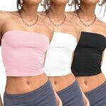 Trendy Queen Womens 3 Pack Tube Tops Crop Going