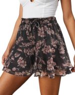 Flowy Shorts for Women Casual Boho Floral Skorts