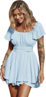 EXLURA Women's 2025 Summer Ruffle Short Sleeve