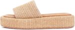 Platform Sandals Women Raffia Wicker Espadrilles,