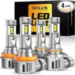 OXILAM Q36 H11 9005 Light Bulbs Combo, 60000