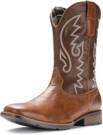 IUV Cowboy Boots For Men with Wide Square Toe