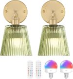 Vintage Battery Operated Wall Sconce with Green