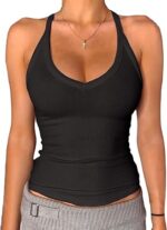 Danysu V Neck Racer Back Tank Top for Women