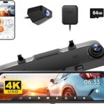 WOLFBOX 12" 4K Rear View Mirror Camera with