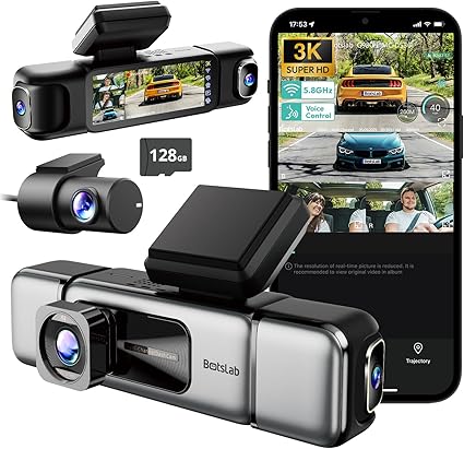 3K 4 Channel Dash Cam, 560° All-Sides View, Front