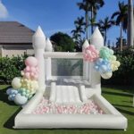 Inflatable White Bounce House for Kids with UL