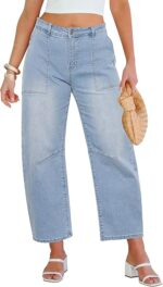 GRAPENT Barrel Jeans for Women High Waisted