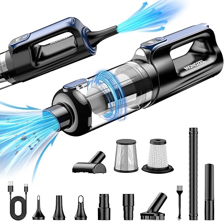 Car Vacuum Portable Cordless, 18000Pa 2 in 1