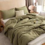 ROSGONIA Queen Comforter Set Olive Green, 3pcs