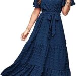 MASCOMODA Womens Summer Swiss Dot Maxi Dressses