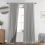 KOUFALL Light Grey Blackout Curtains for