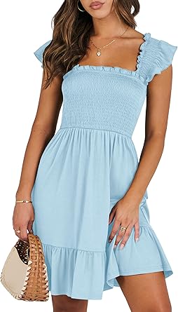 ANRABESS Women's Summer Casual Sleeveless Square