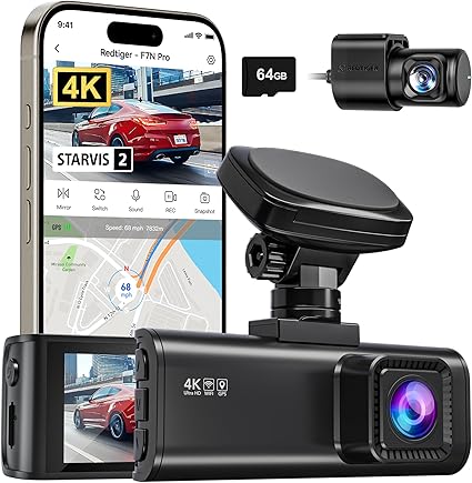 REDTIGER 4K Dash Cam Front and Rear, STARVIS 2