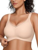 OEAK Womens Wireless Bras V Mesh Comfortable