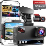 4K+4K Dash Cam Front and Rear, Free 128GB Card