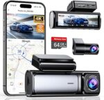 4K Dash Cam Front and Rear, Built-in 5G WiFi GPS,…