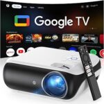 Official Licensed Google TV Smart Projector, HAPPRUN 4K UHD Home…