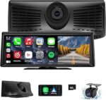 Wireless CarPlay Screen with 2K Dash Cam, 8.1" Portable Touchscreen…
