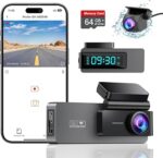Dash Cam Front and Rear 4K+1080P, Free 64GB Card, Built-in…
