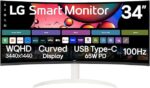 LG 34SR63QA-W 34 inch Smart Curved Monitor with Streaming TV,…