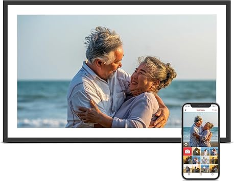 Digital Picture Frame, 15.6 Inch Large Frameo Digital Photo Frame…