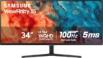 Samsung 34" ViewFinity S50GC Series Ultrawide QHD Monitor, 100Hz, 5ms,…