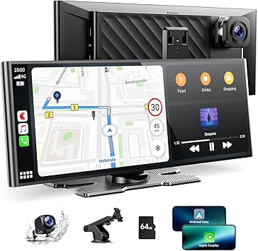 Volam 9.26'' Carplay Screen for Car with 4K Dash Cam,…