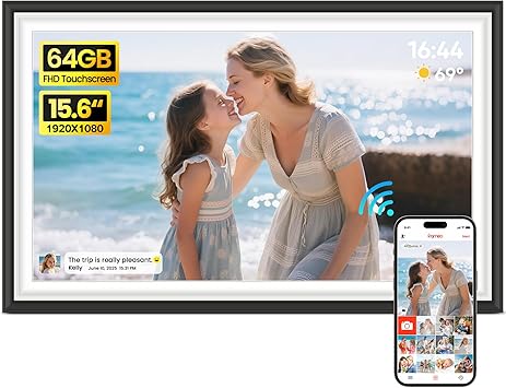 BIGASUO Digital Picture Frame Frameo 15.6" WiFi Electronic Photo Frames…