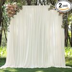 10x10ft Wrinkle Free Ivory Backdrop Curtain for Parties Soft Fabric…