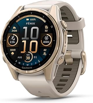 Garmin fēnix® 8, Sapphire, 43mm, Fog Gray/Dark Sandstone