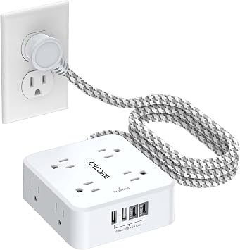 Surge Protector Power Strip - CHCORE 5Ft Braided Extension Cord…