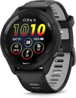 Garmin Forerunner® 265, Running Smartwatch, 46mm, Black/Powder Gray